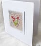 HAND EMBROIDERED VINTAGE FABRIC FLORAL HEART CARD  - Image 3