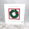 Christmas Card with Detachable Glass Wreath Decoration 