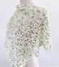 Snowdrops, an Asymetrical Crochet Shawl in Merino Wool - Image 2