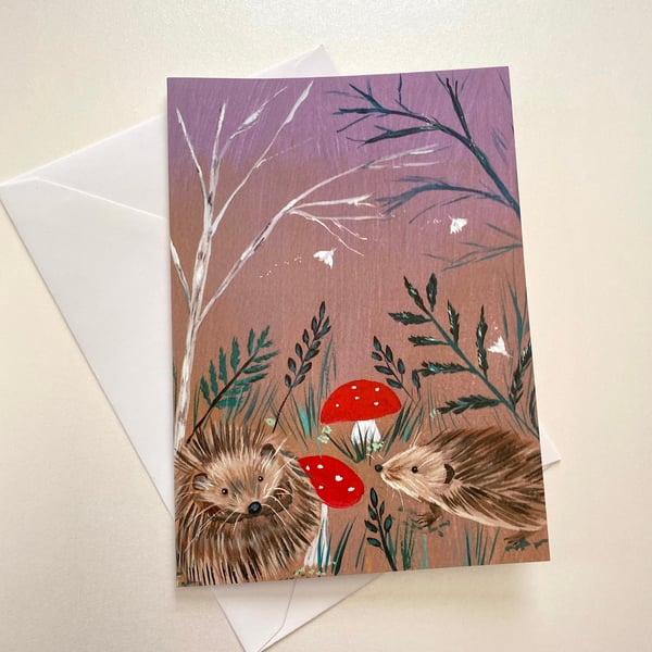 Hedgehog Card, Blank inside 