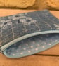 Blue Chambray Floral Fabric Quilted Mini Purse - Image 3