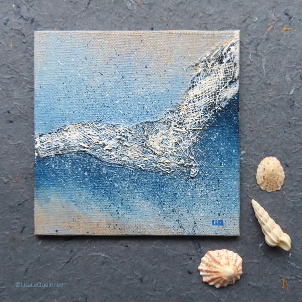 Original wave mixed media breaking wave painting 