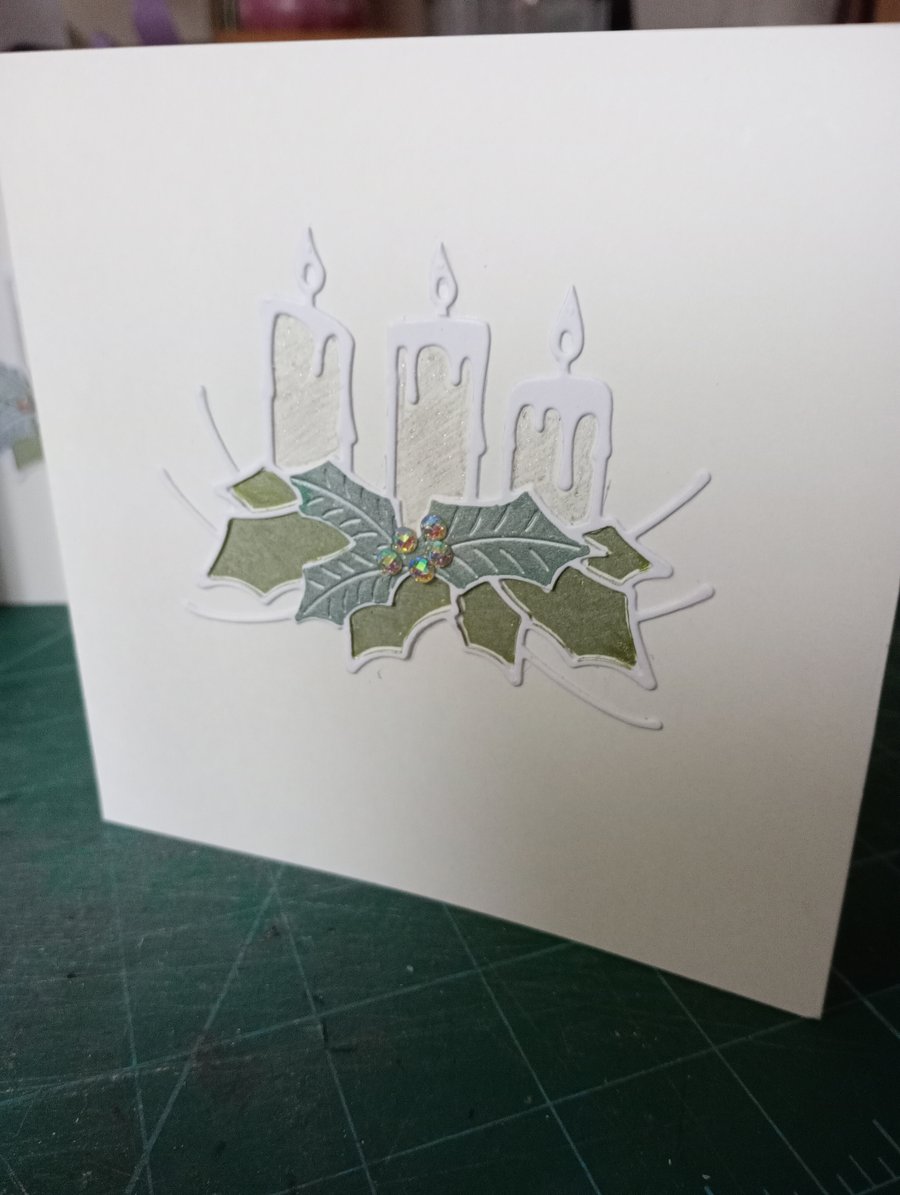 Pack of 4 candle Christmas cards