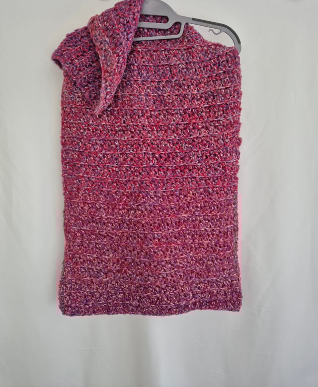 Chunky Pink Crochet blanket, crochet throw