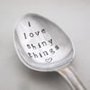 I love shiny things spoon, hand stamped vintage coffeespoon