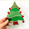 Stained Glass Christmas Tree Suncatcher - Handmade Christmas Decoration