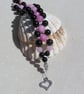 Black Onyx & Pink Morganite Gemstone Woven Beaded Bracelet "Hathor" - Image 7