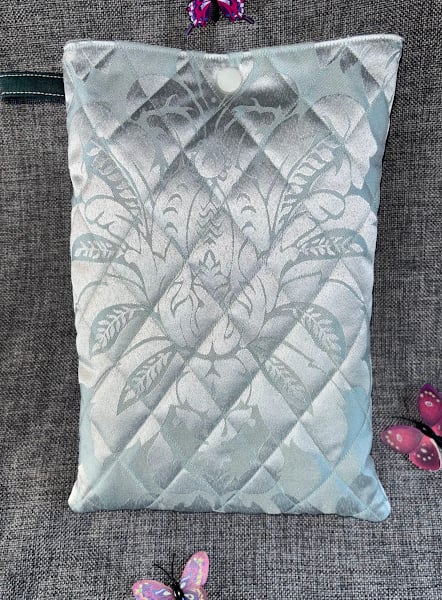 Padded Book Sleeve, Cover, Pouch for your paper back books in a pale sage Green 