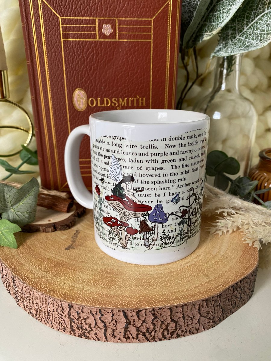 Book Fairy Mug, Literary Mug
