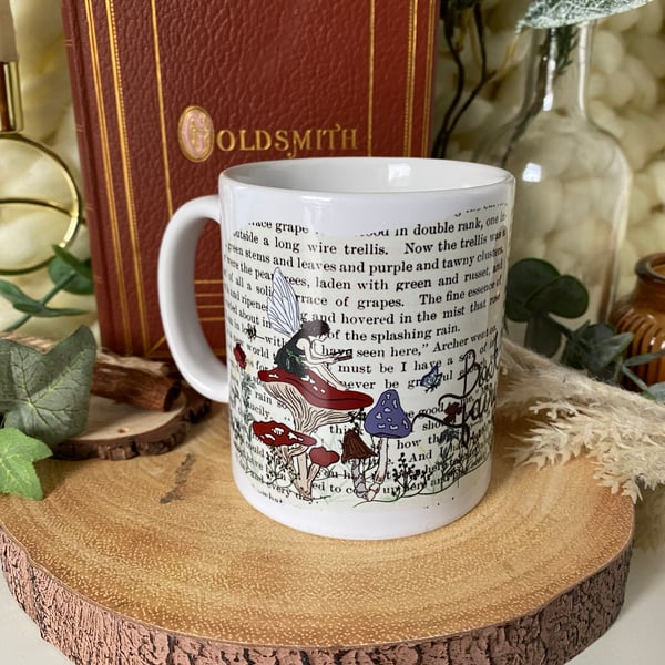Book Fairy Mug, Literary Mug