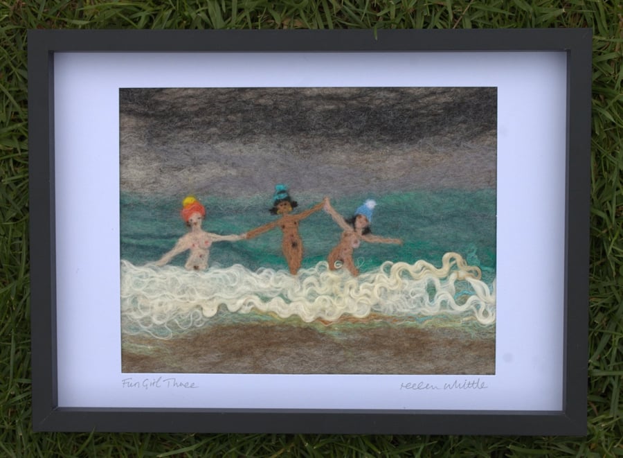 Fun Girl Three - original felted art