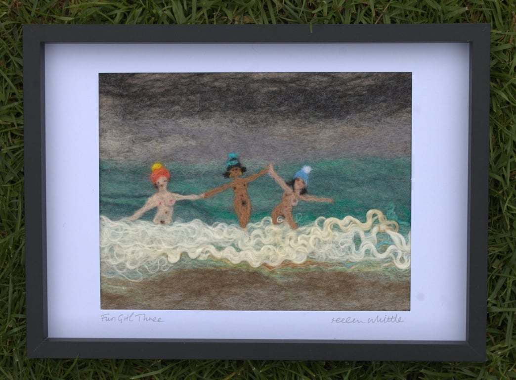 Fun Girl Three - original felted art