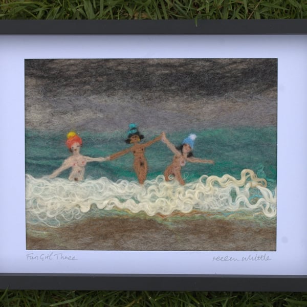 Fun Girl Three - original felted art