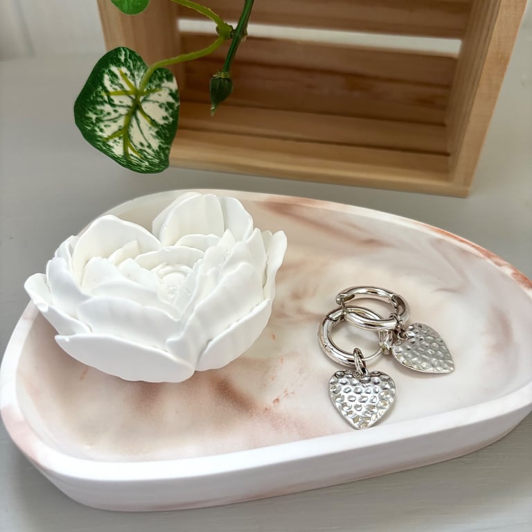 Blush Triangle Trinket Tray with Rose Diffuser Gift Set