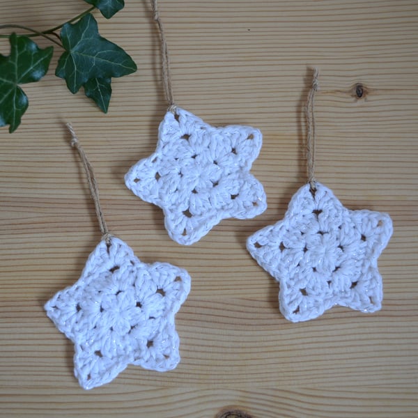  Set of 3 Crochet Star Decorations