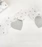 Heart Garland in White and Sparkly Silver - Perfectly Imperfect - Image 1