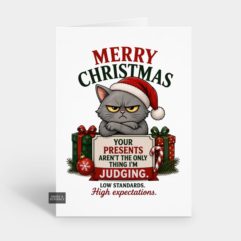 Funny Christmas Card For Him Or Her - Low Standards