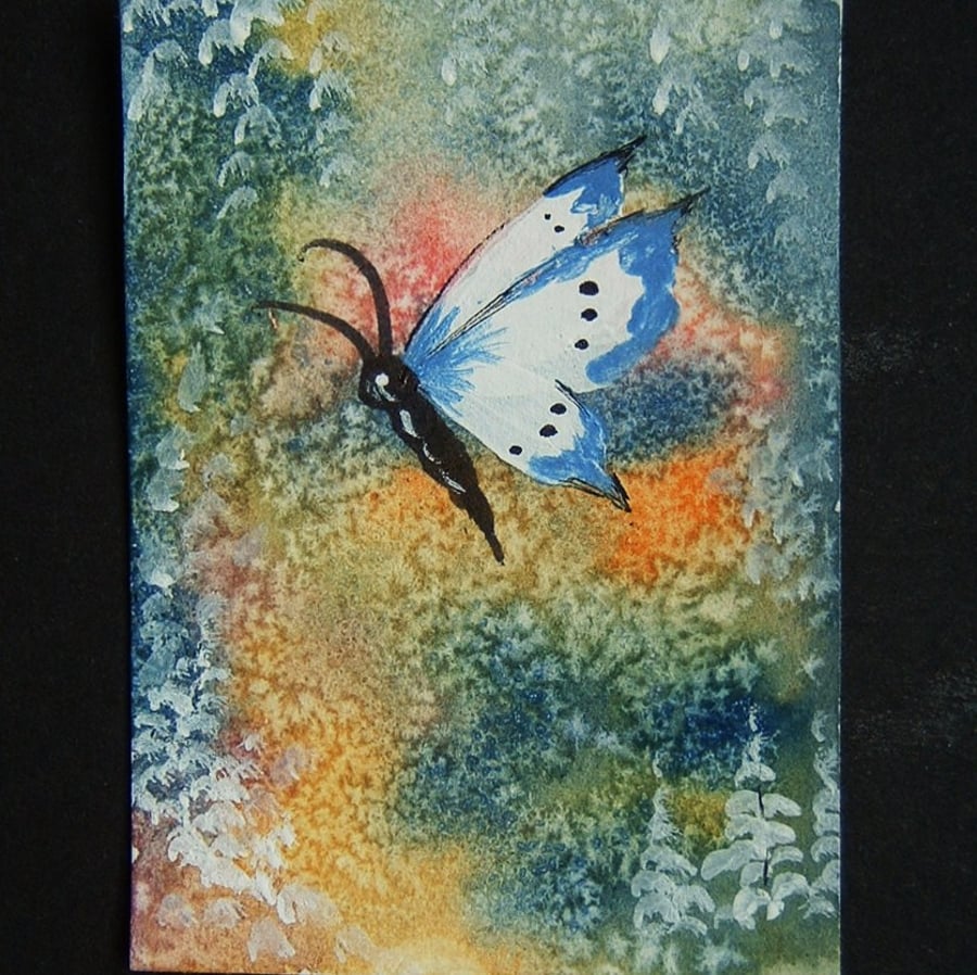 art painting fantasy butterfly original aceo ref 154