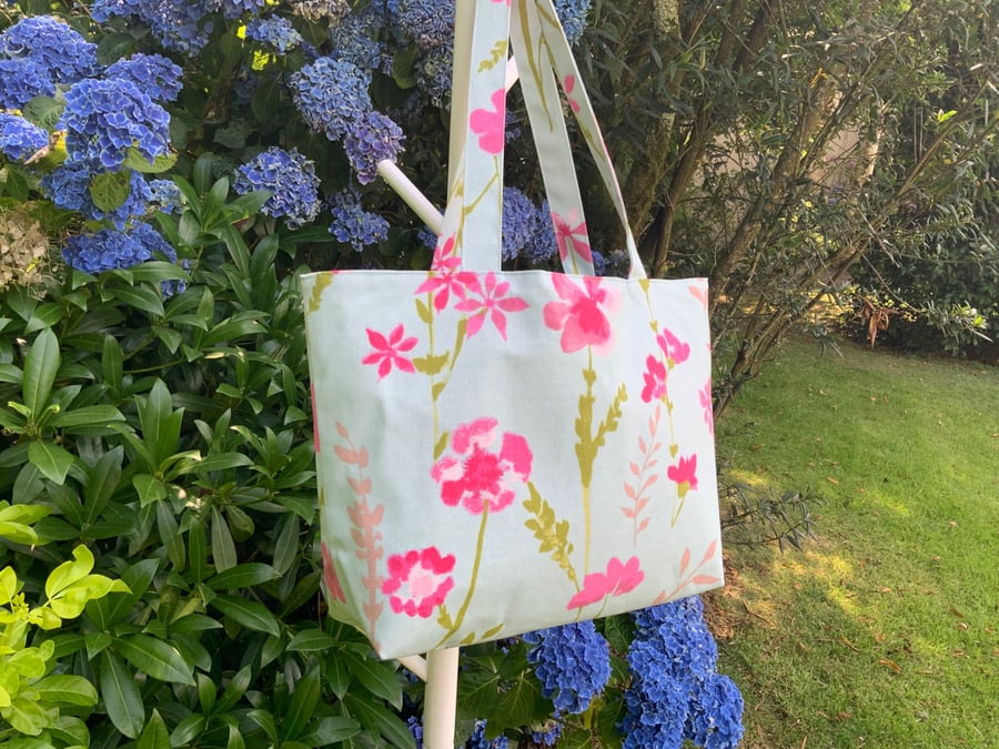 Handmade Tote Bag, Beach Bag, Handbag, Travel Bag, Work Bag, Floral