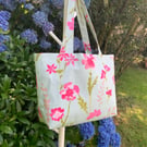 Handmade Tote Bag, Beach Bag, Handbag, Travel Bag, Work Bag, Floral