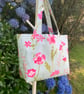 Handmade Tote Bag, Beach Bag, Handbag, Travel Bag, Work Bag, Floral