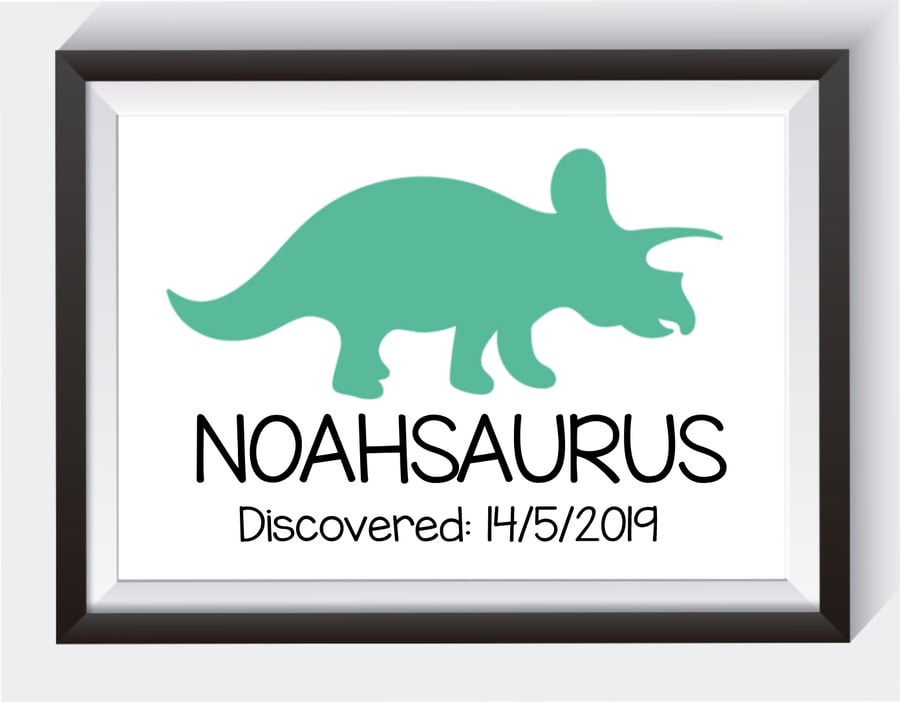 Personalised Dinosaur A4 GLOSSY Personalised Print