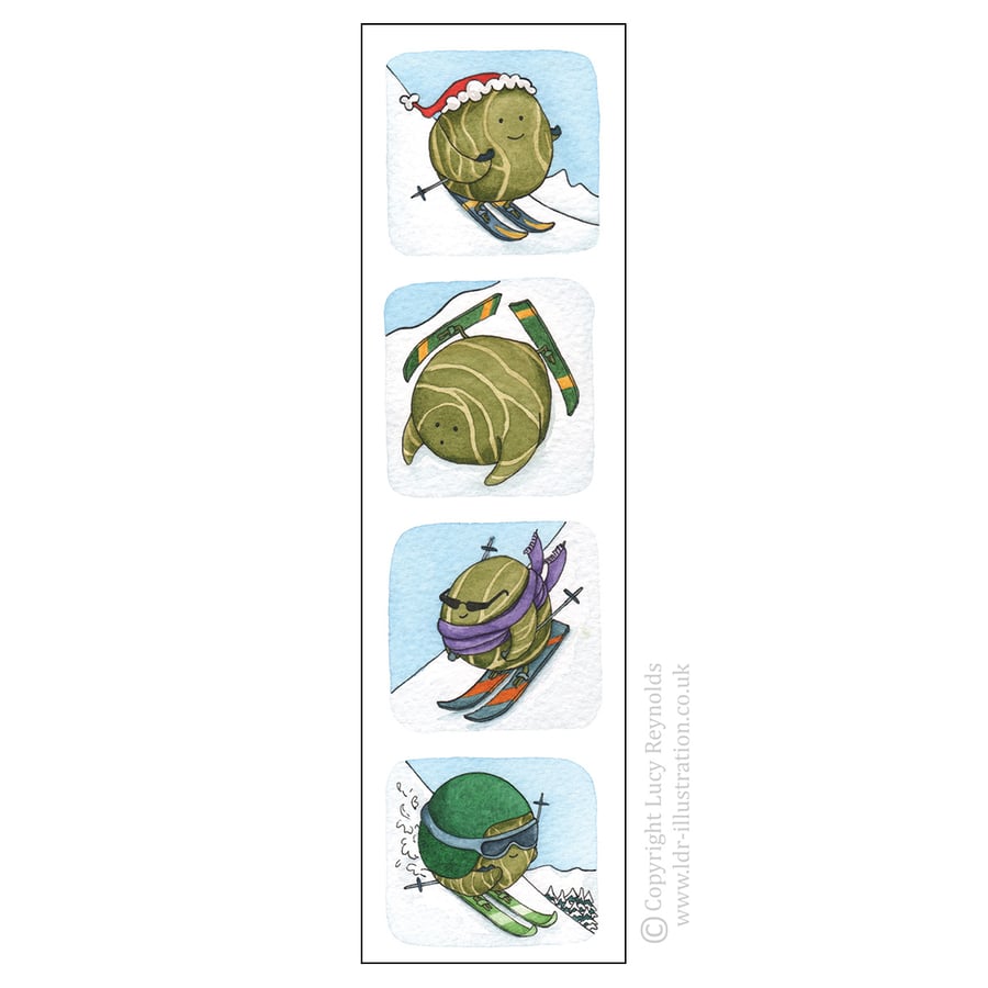 Skiing Sprouts Bookmark