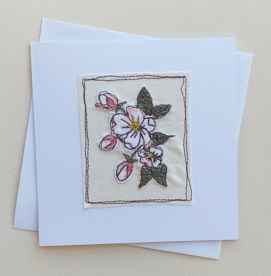 Embroidered Blossom Card