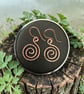 Spiral Dangle Earrings, Boho, Celtic, Spiritual
