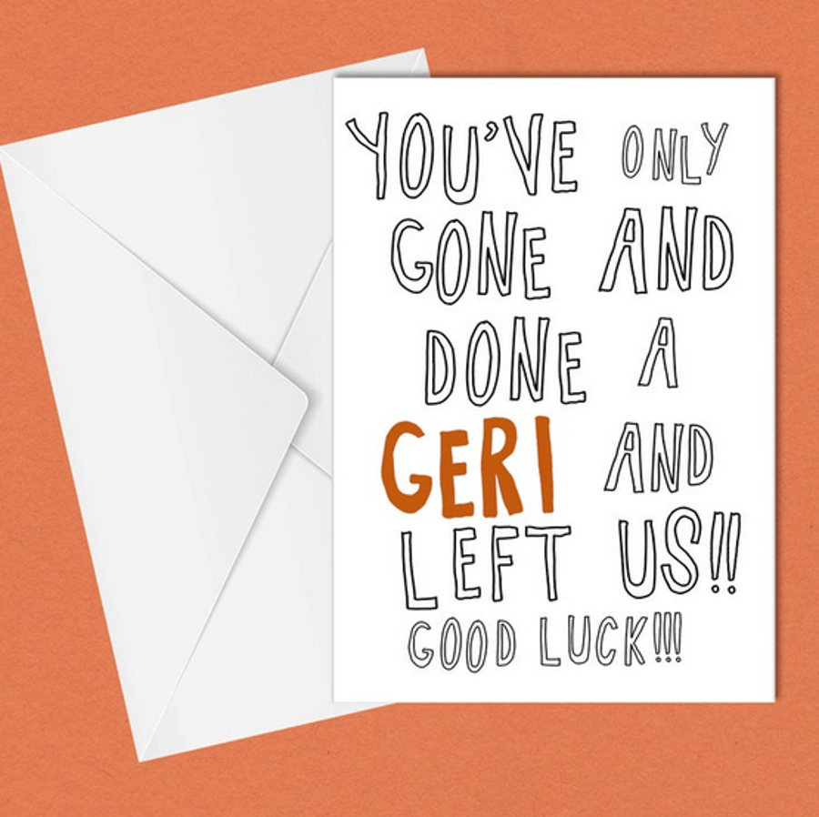 Funny leaving card, farewell card, Retirement, Spice Girls