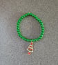 Christmas tree charm bracelet, green beaded bracelet, festive bracelet, bracelet