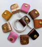 THREE Leather cable clips