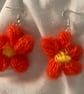 Orange daisy earrings - Image 1
