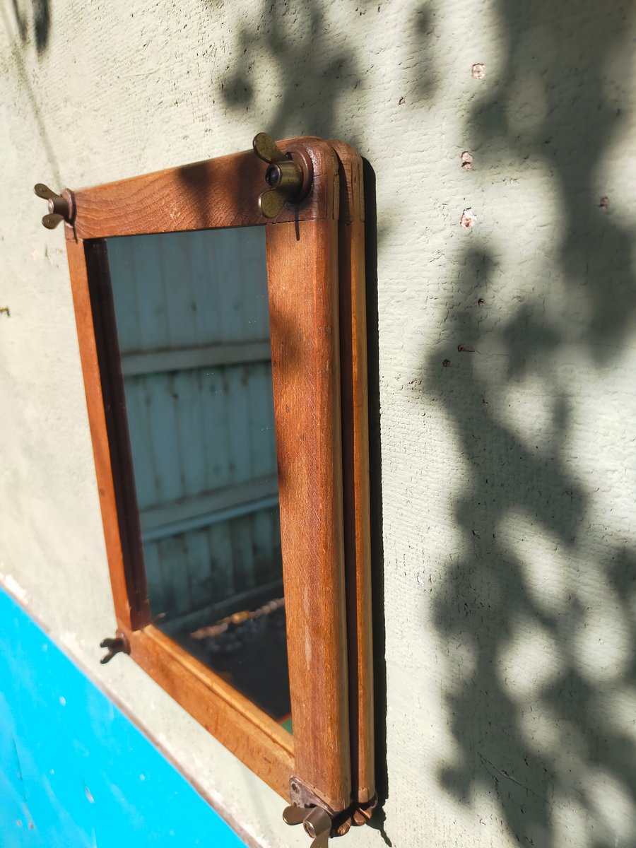 Vintage tennis racket press wall mirror no. 3