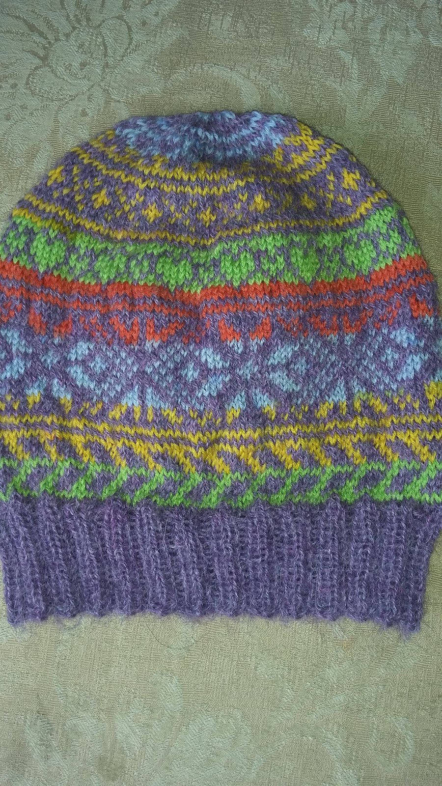 Hand knitted fair isle hat