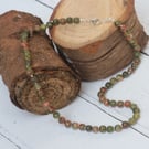 Unakite Necklace with Sterling Silver