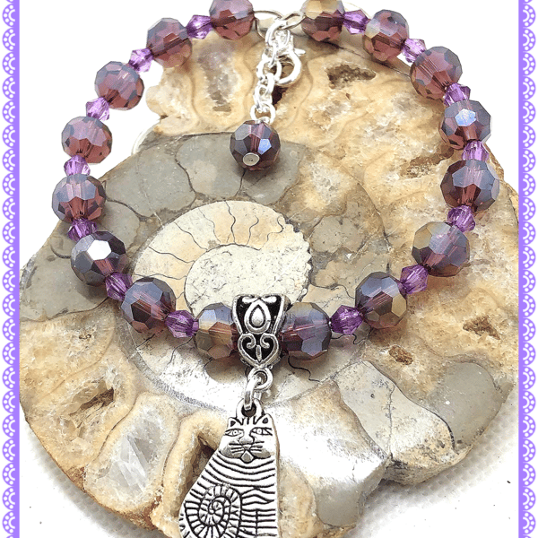 One of a Kind Cat bangle style bracelet 