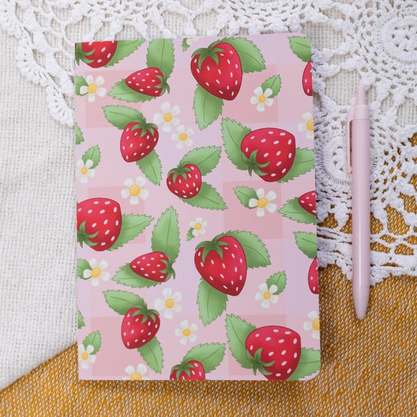 A5 Handmade Notebook with Strawberry Design