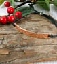 Patterned Copper Bracelet. Hidden Love You Message on Adjustable Waxed Cord  - Image 3