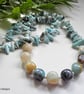 Designer Larimar & Amazonite Sterling Silver Necklace  - Image 4