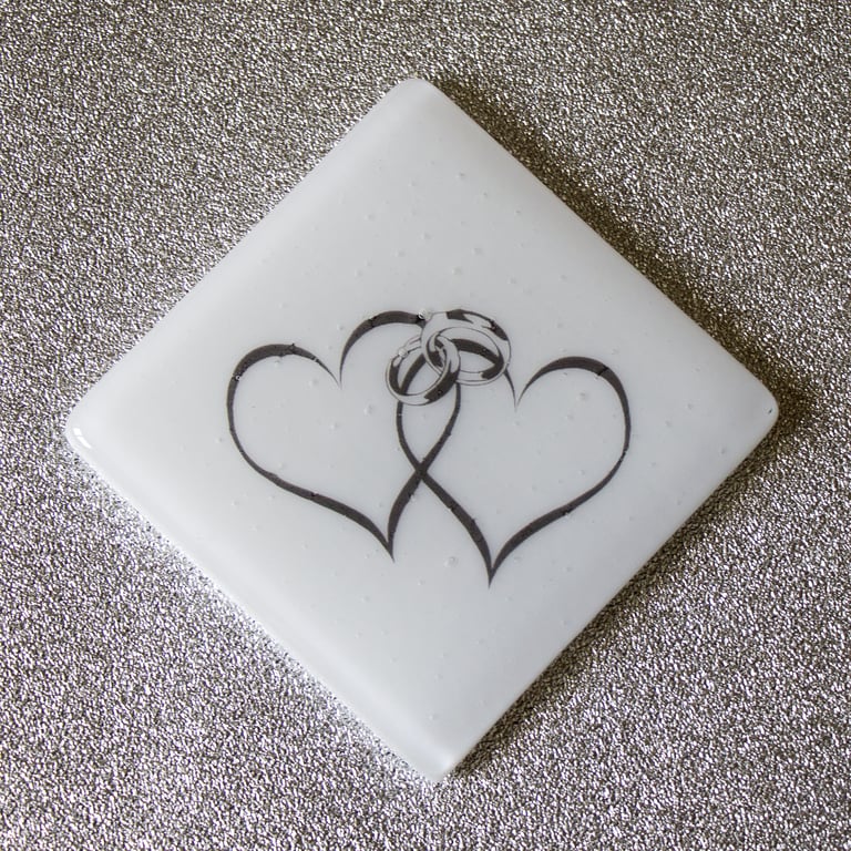 Ready for your Wedding - Fused Glass Coaster - 9268