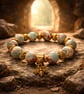 Multicolour Agate and Bumble Bee Charm Tibetan Gold Stretch Bracelet  - Image 4