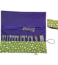 Interchangeable knitting needle case with mini green sheep , holds 2 sets, - Image 1