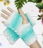Crochet gloves. Turquoise and white dragon scale gloves. Fingerless gloves. - Image 2