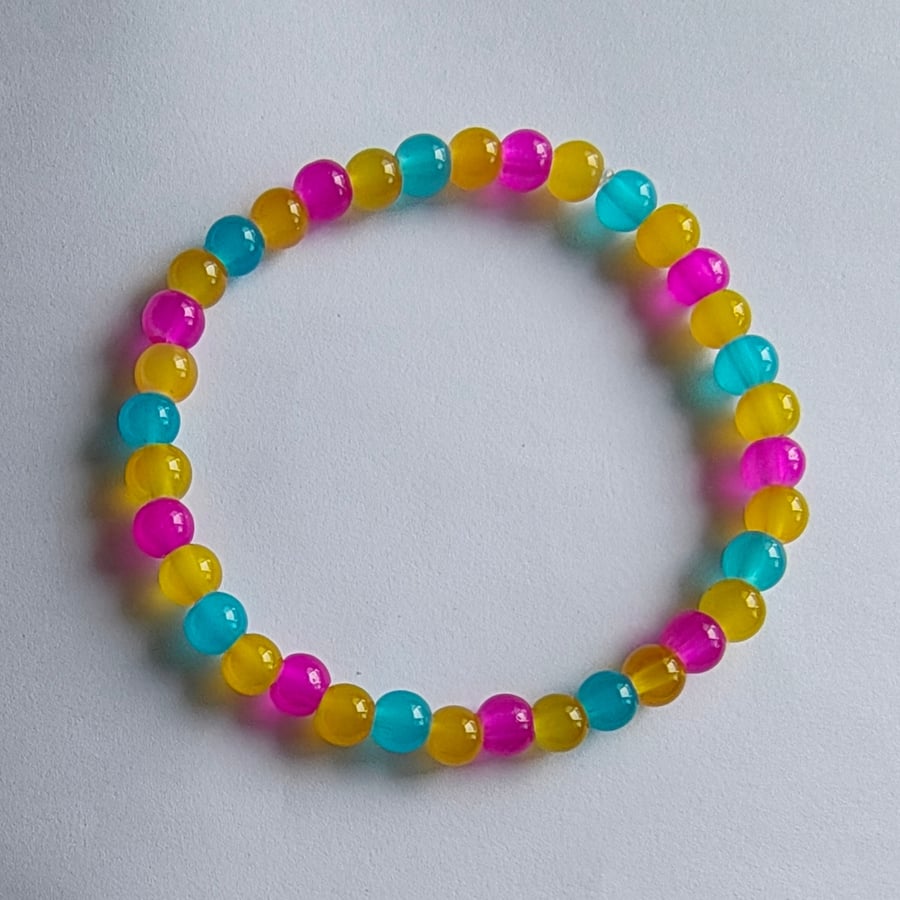 Pan Pride Glass Bead Bracelet