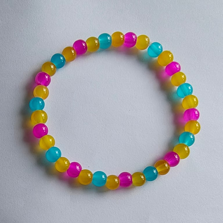 Pan Pride Glass Bead Bracelet