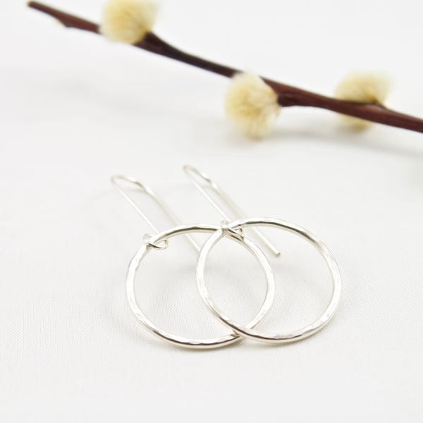 Silver Circles Drop Earrings