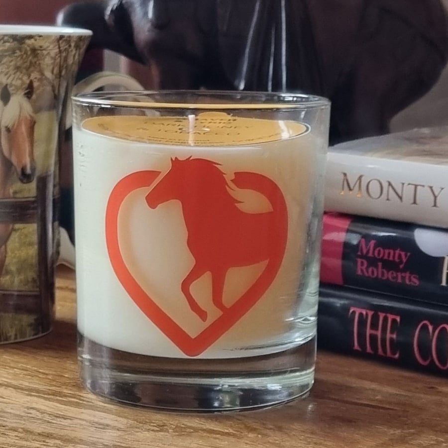 Scented Candle in Glass Orange Horse in Heart 30cl Wax Blend Gift