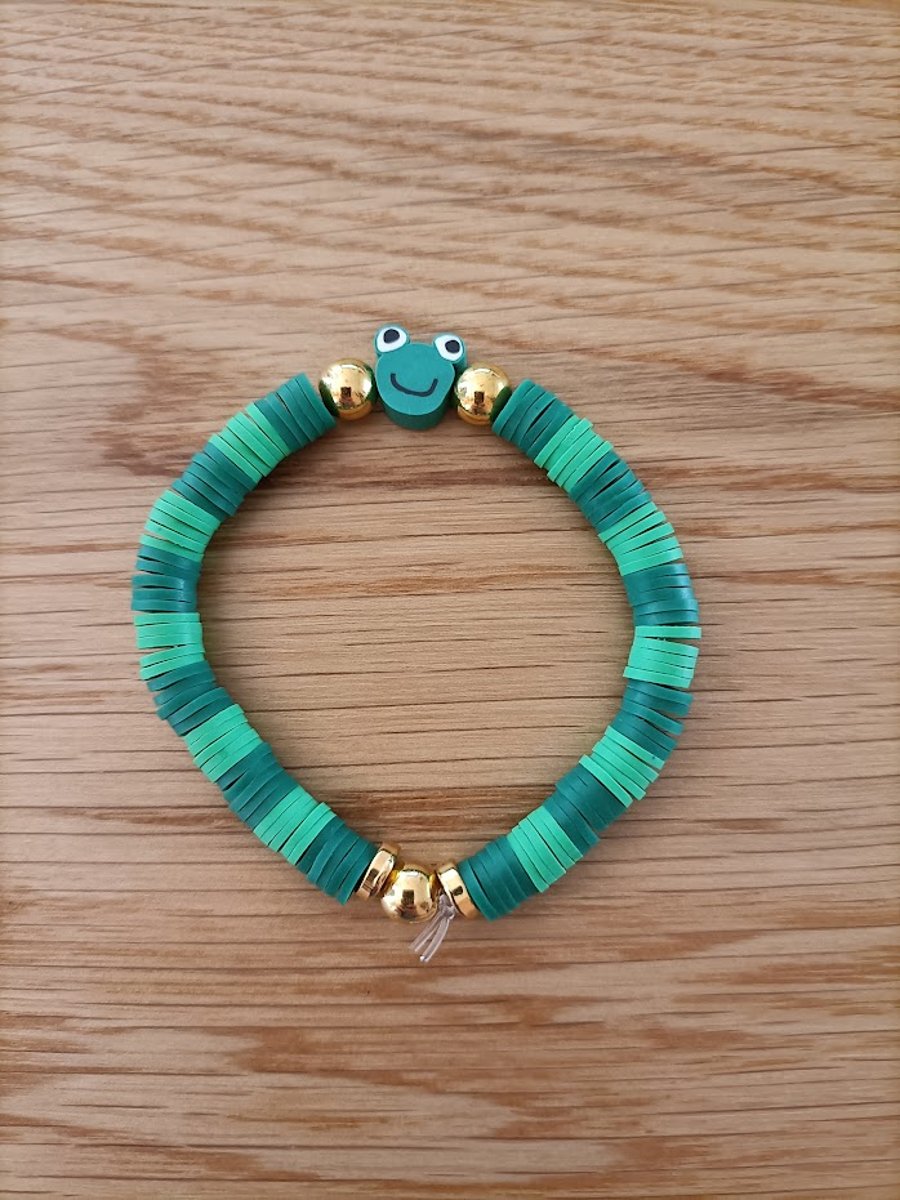 Froggy - Handcrafted Polymer Clay Elasticated Bracelet