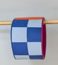 Dynamic blue colour block bangle with contrast orange and fuchsia  - Image 4